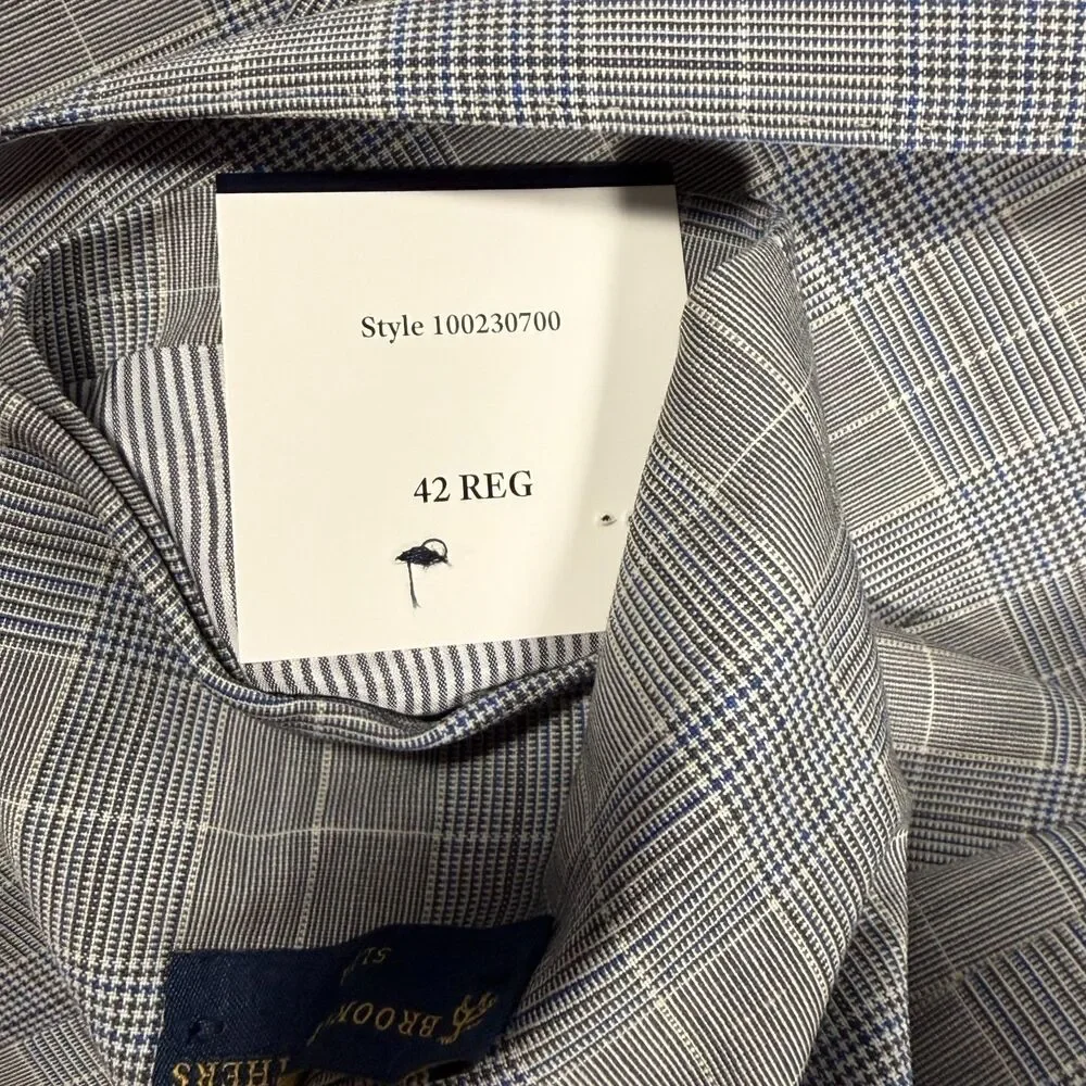 NWT Brooks Brothers Explorer Slim Glen Plaid Wool Blazer Size 42R
